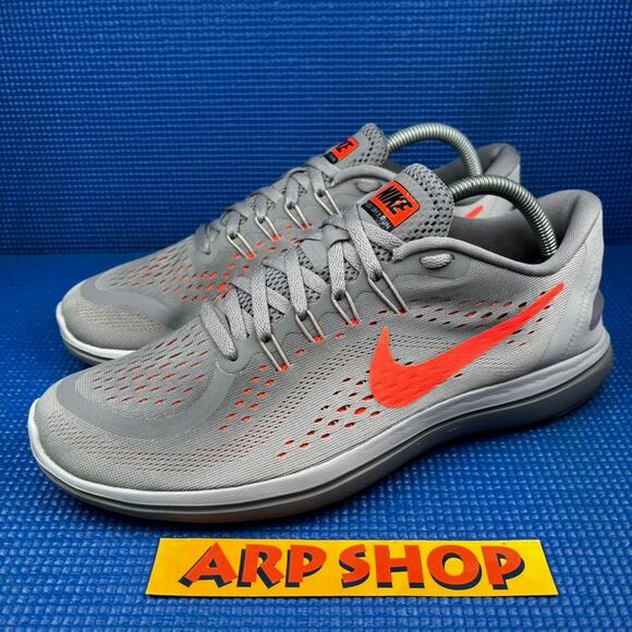 🔴 Nike Flex 2017 Run Men`s Size 9.5 Grey Orange Athletic Shoes 898457-014 - Picture 1 of 9